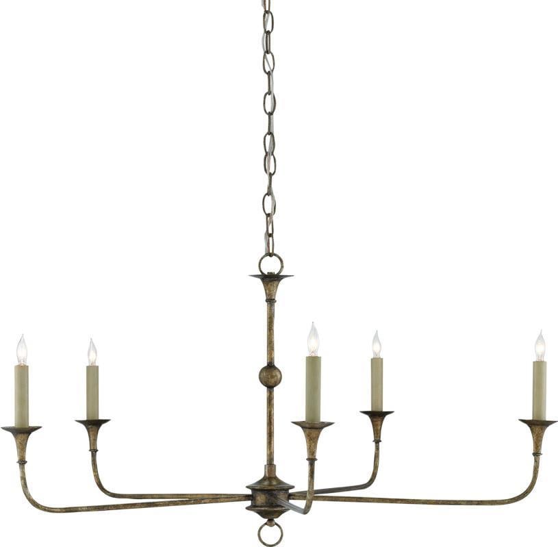 Currey Nottaway Pyrite Bronze Bowl Chandelier 5 Bulb Minimalist Design (1 of 4)
