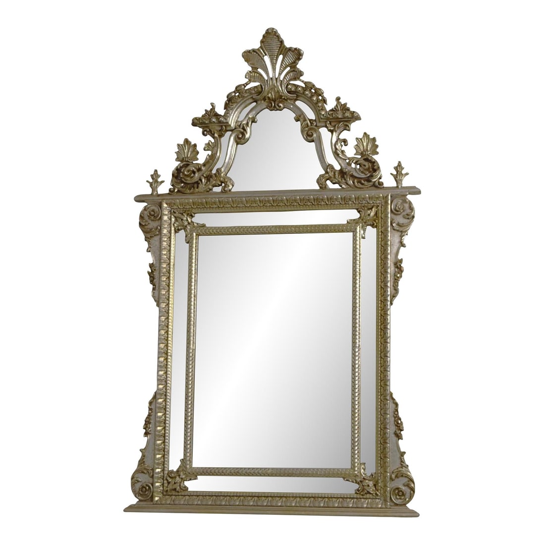 Labarge Venetian Silver Gilt Mirror Ornate Carved Frame 38 x 62 (1 of 10)