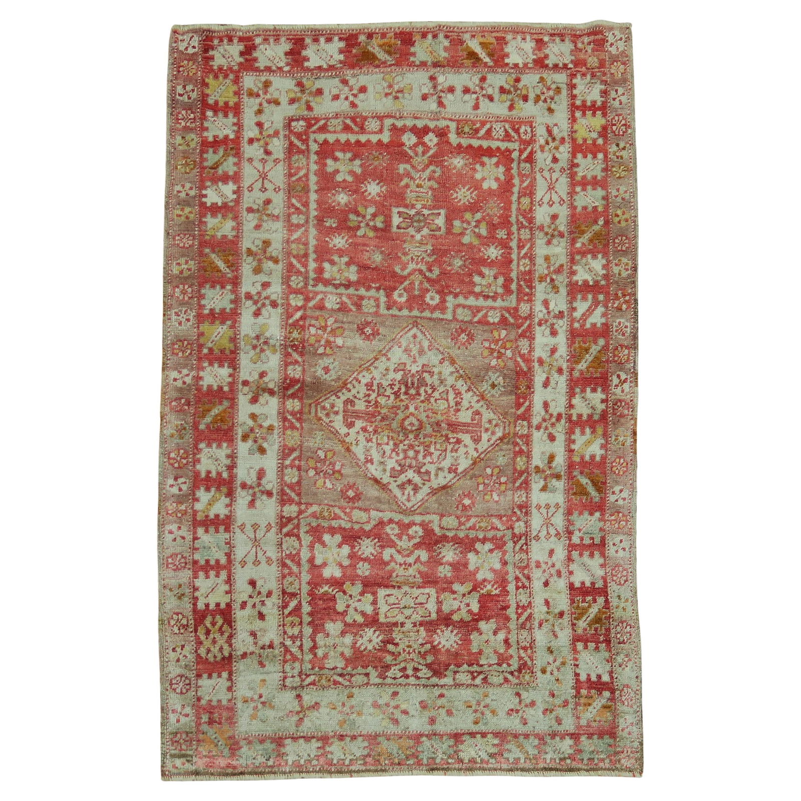 Antique 1920 Turkish Sivas Small Hand-Woven Wool Rug (1 of 7)