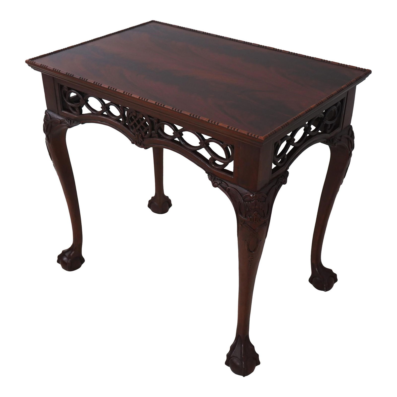 Exquisite Chippendale Mahogany Lamp Tea Table with Ball Claw Feet (1 of 10)