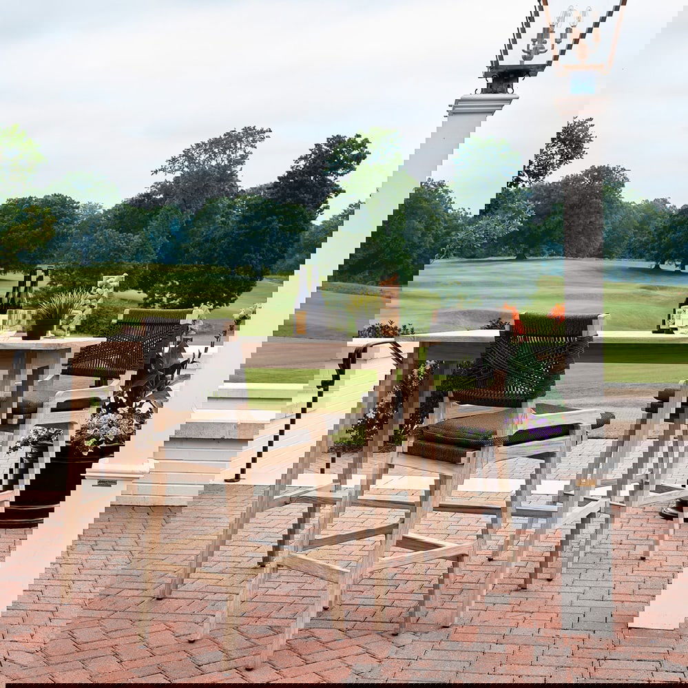 Woodbridge Bellevue Weathered Teak Swivel Bar Stool 46H Indoor Outdoor: Woodbridge Bellevue Weathered Teak Swivel Bar Stool 46H Indoor Outdoor Elevate your indoor or outdoor space with the Weathered Teak Bellevue Swivel Bar Stool, designed for both style and comfort. This