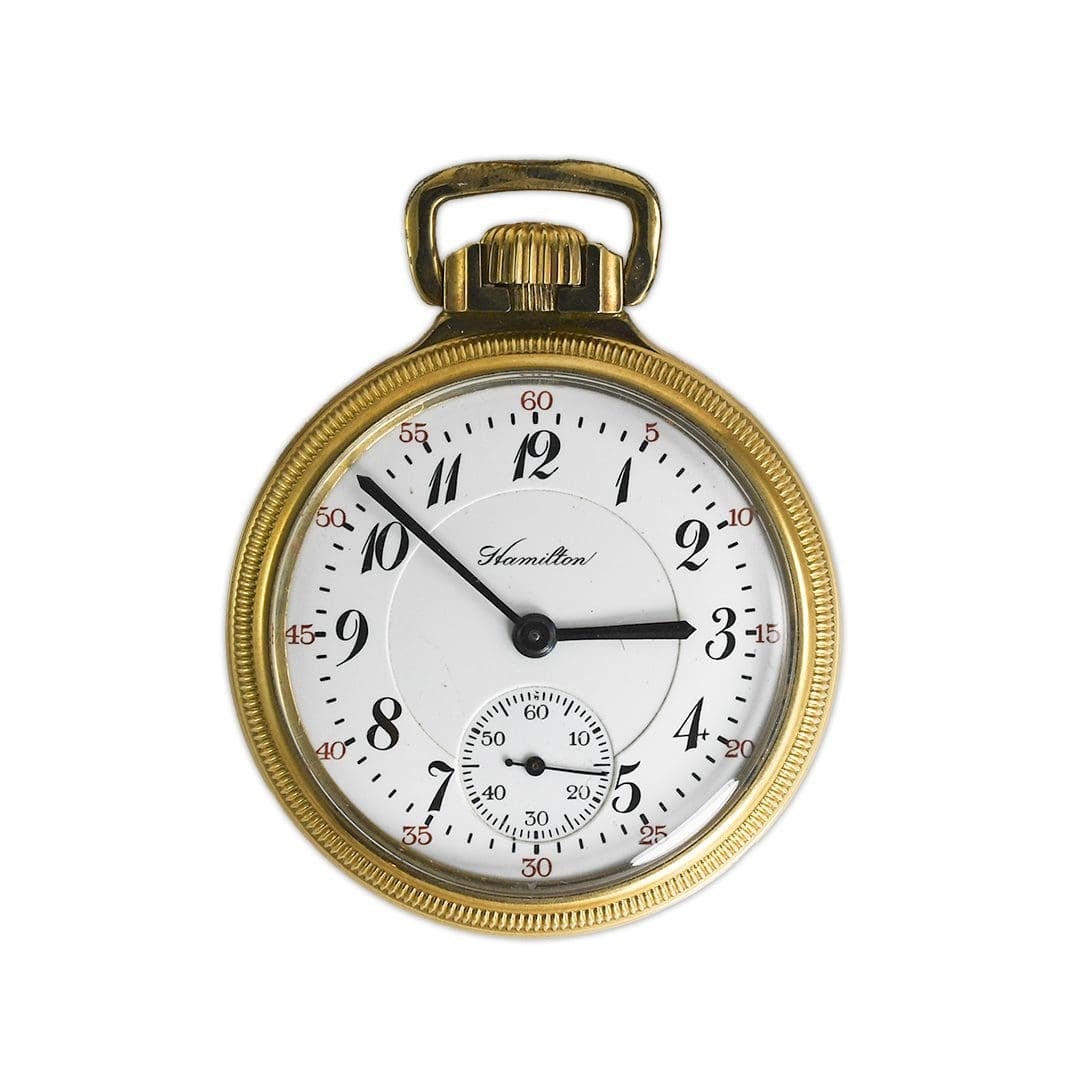 23 Jewel Railroad Grade Hamilton Model 950 10k Gold Filled Pocket Watch 1916: 23 Jewel Railroad Grade Hamilton Model 950 10k Gold Filled Pocket Watch 1916 This Hamilton pocket watch is a vintage Model #950 from circa 1916, featuring a 10k gold filled case and a 23-jewel mechani