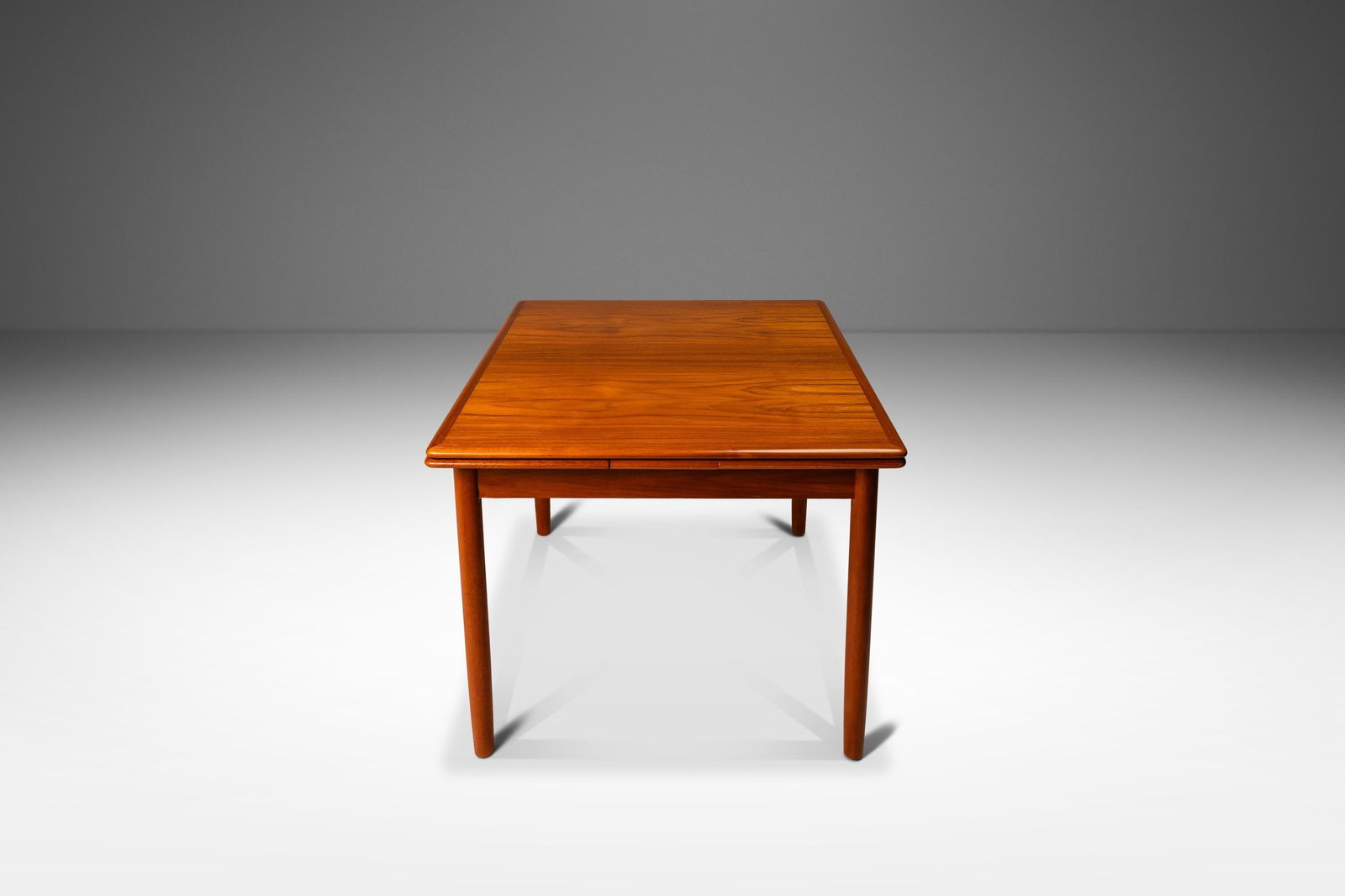 Danish Mid-Century Modern Teak Expansion Dining Table with Stow-in-Leaves 60" (1 of 10)