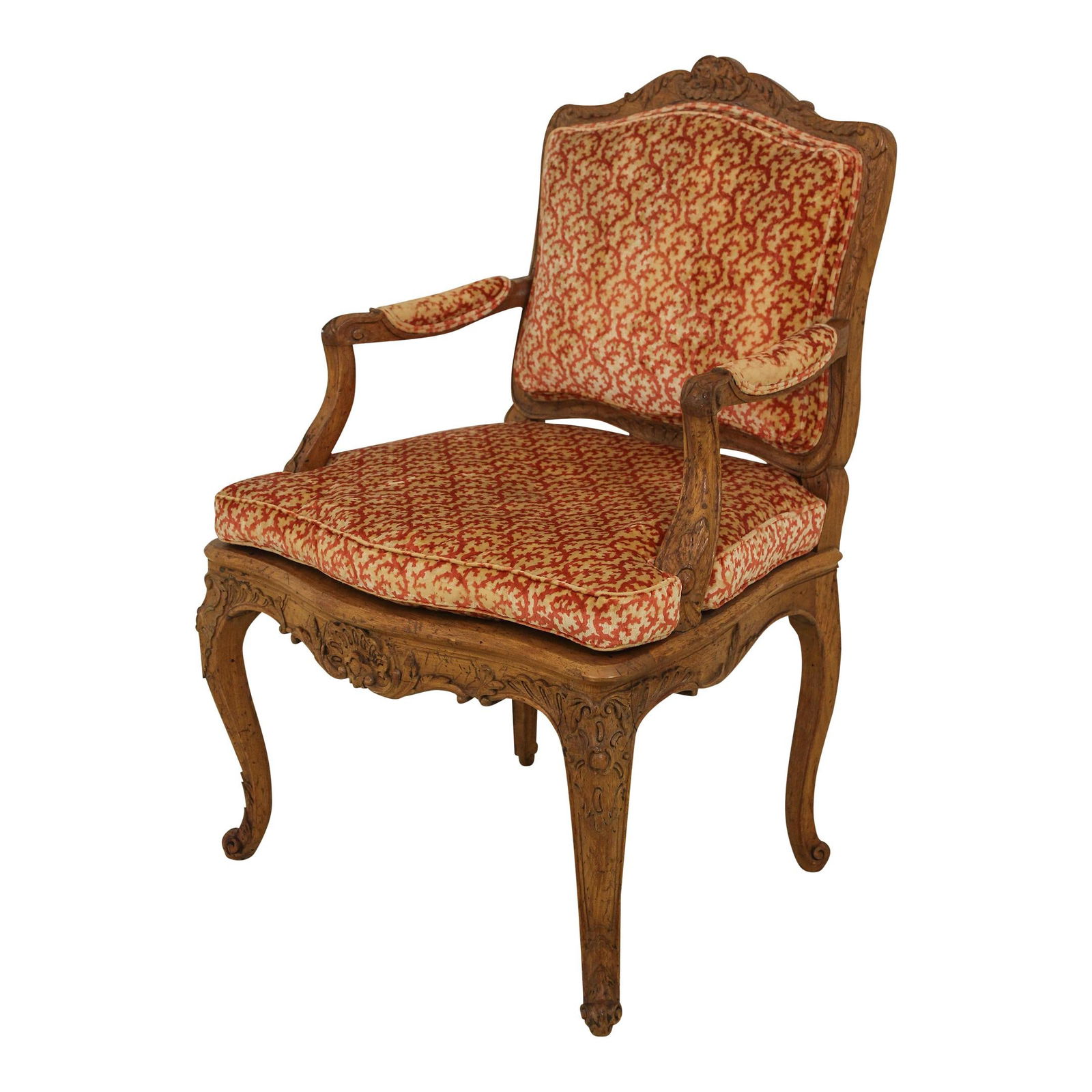 Vintage 1930s French Louis XV Carved Armchair with Cane Seat (1 of 10)