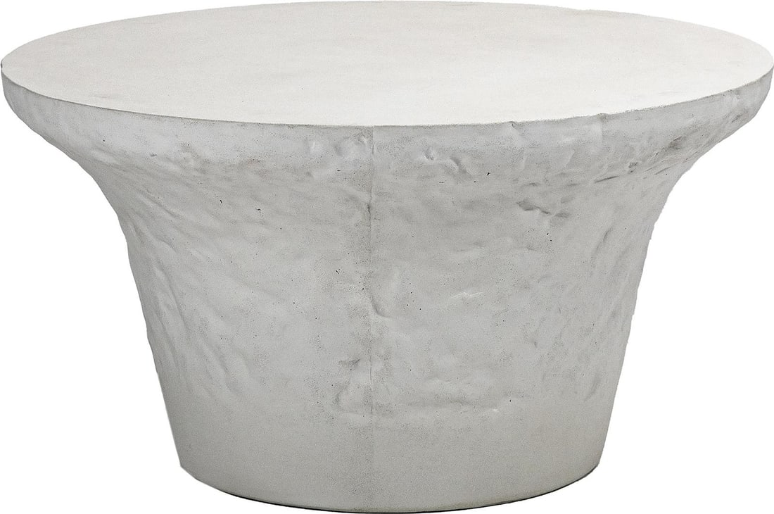 Yanis Outdoor Coffee Table Textured White 15H 31W 31D (1 of 1)