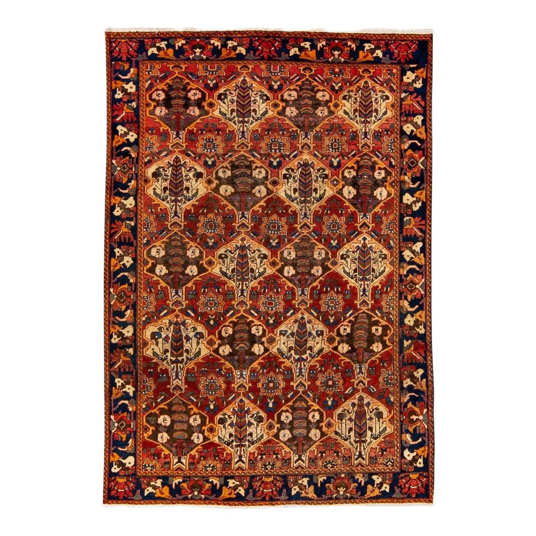 Antique Persian Shiraz Handmade Geometric Wool Rug 6'8 x 10' Rust (1 of 10)