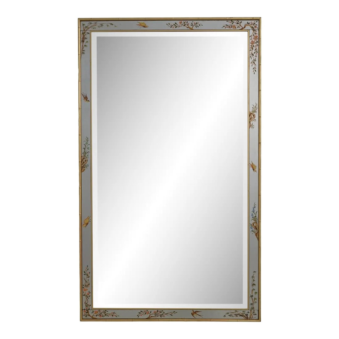 Labarge Gold Finish Bamboo Chinoiserie Mirror 30 x 50 Artist Signed (1 of 10)