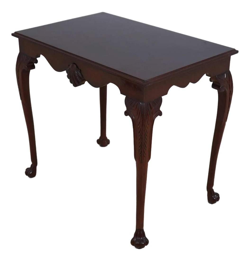 Kindel Mahogany Irish Georgian Tea Table with Carved Feet (1 of 10)