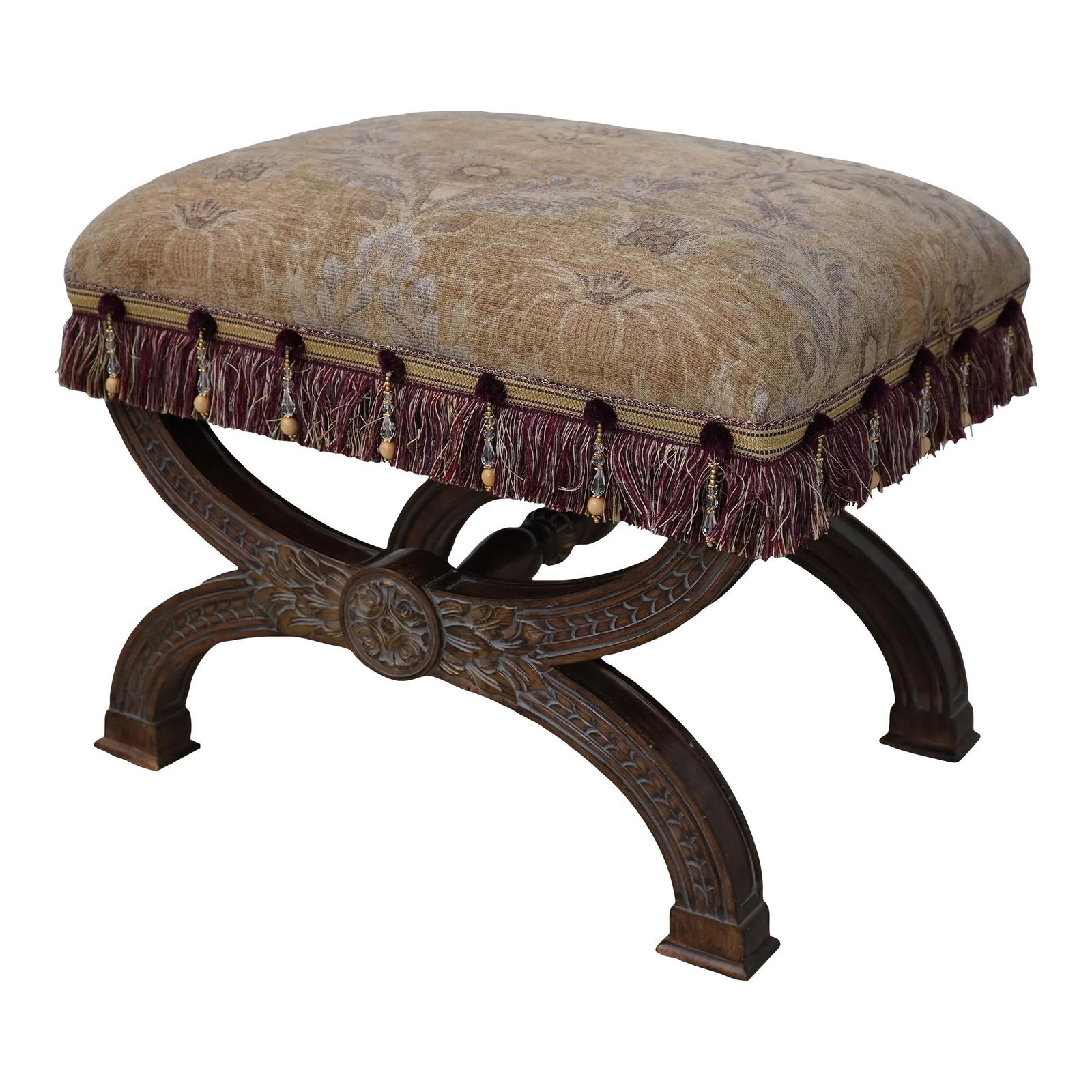 Jeffco Italian Regency X Base Bench Custom Upholstery Brown (1 of 10)