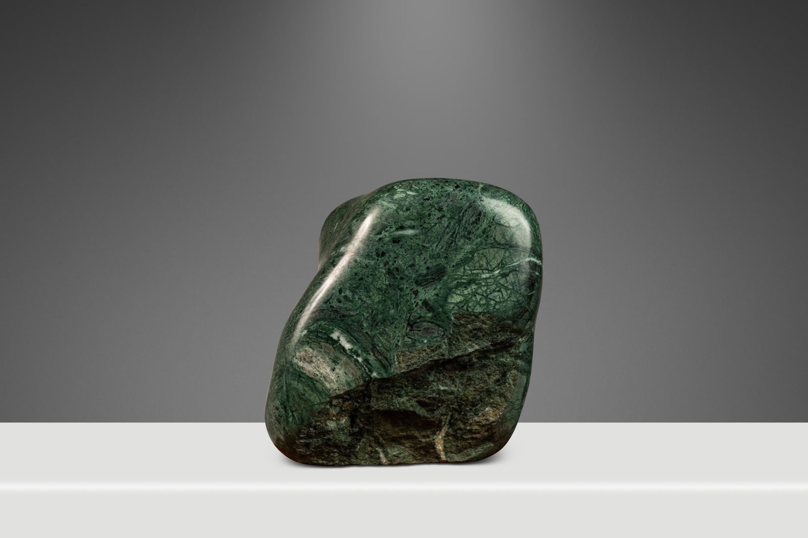 Unique Mark Leblanc Fractured Vase Sculpture in Guatemalan Green Marble (1 of 10)