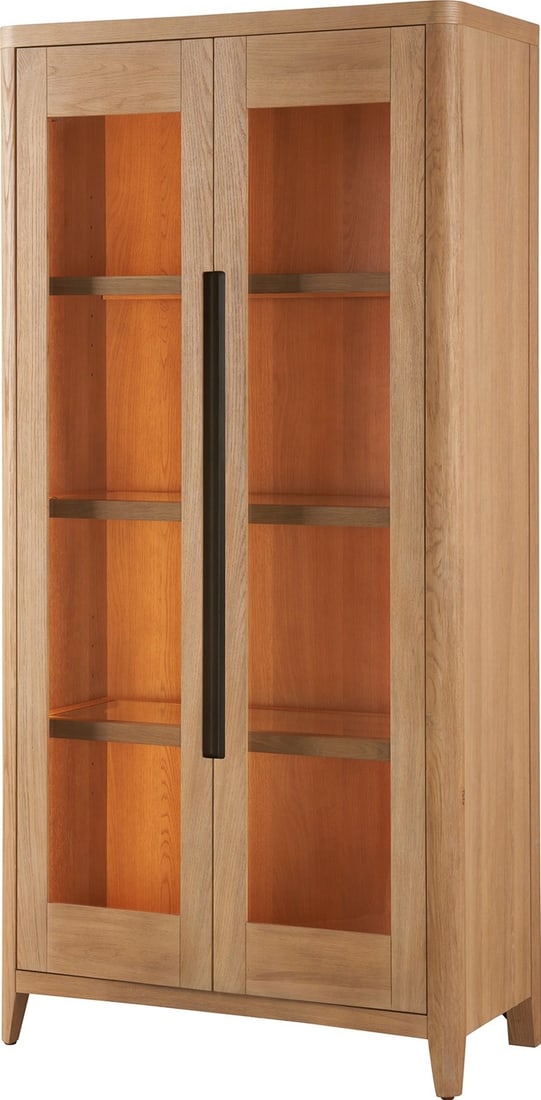 Universal Zella Display Cabinet Natural Oak Finish 82H 40W 20D (1 of 4)