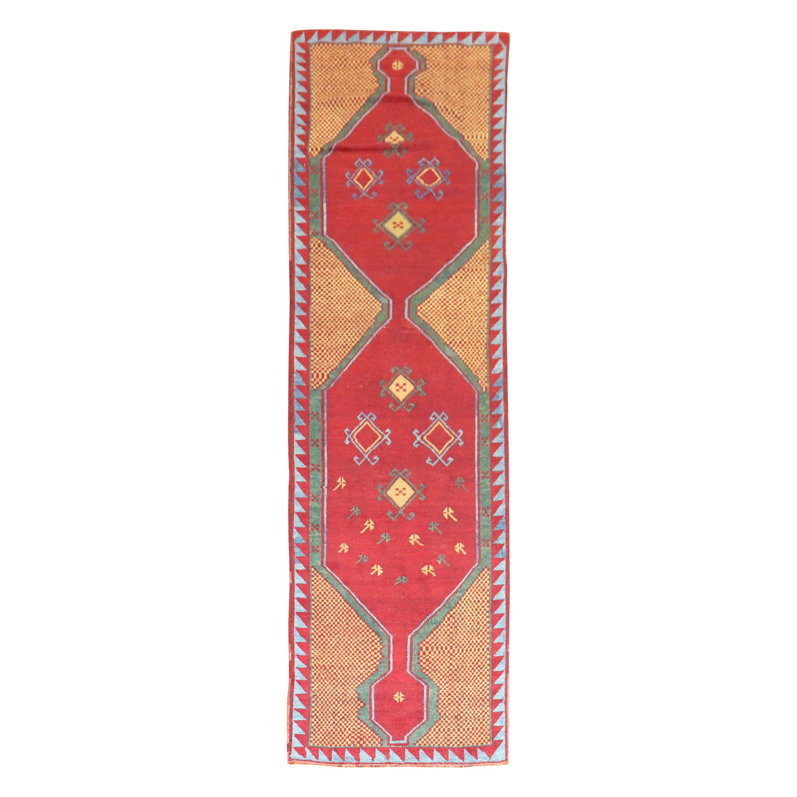 Early 20th Century Anatolian Wool Runner Rug 36 x 131 Inches: Early 20th Century Anatolian Wool Runner Rug 36 x 131 Inches This stunning early 20th century Turkish Anatolian runner showcases vibrant colors in bright reds, oranges, greens, and blues, embodying th