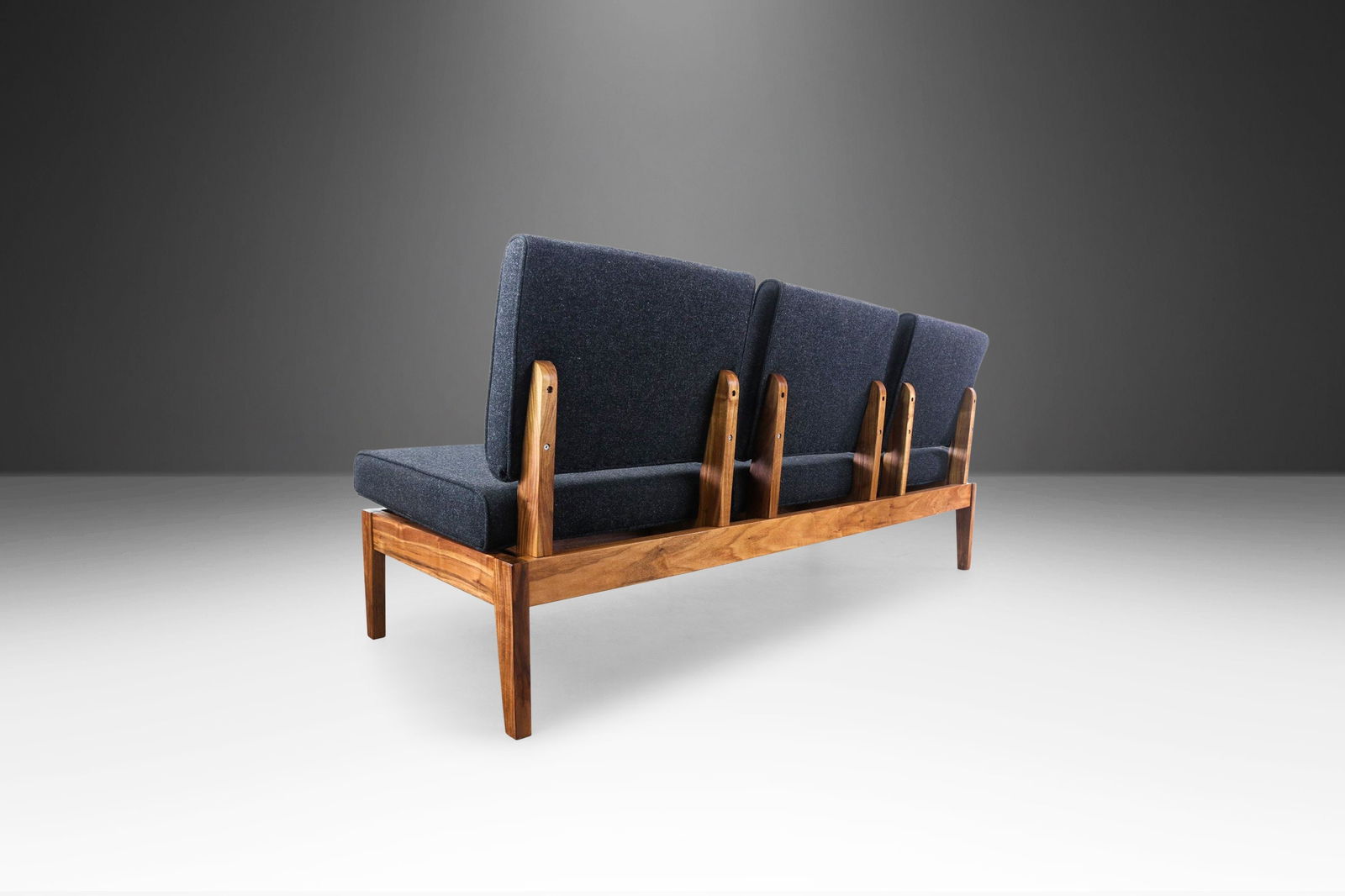Bel Riposo Mid Century Modern Three-Seat Sofa in Solid Walnut by Jens Risom (1 of 10)
