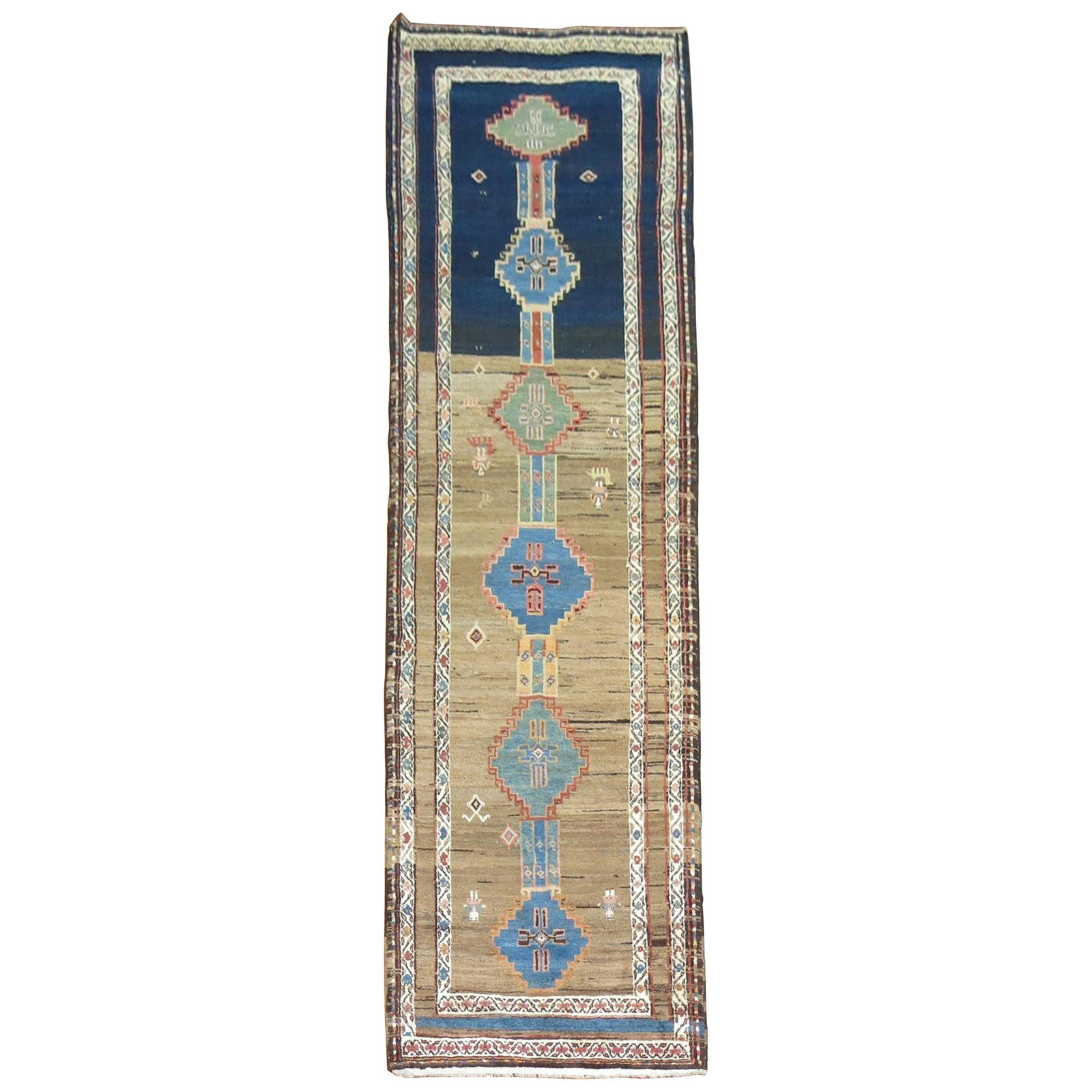 Eclectic Persian Kurd Runner Wool Hand-Woven 3'7" x 13'11" (1 of 9)