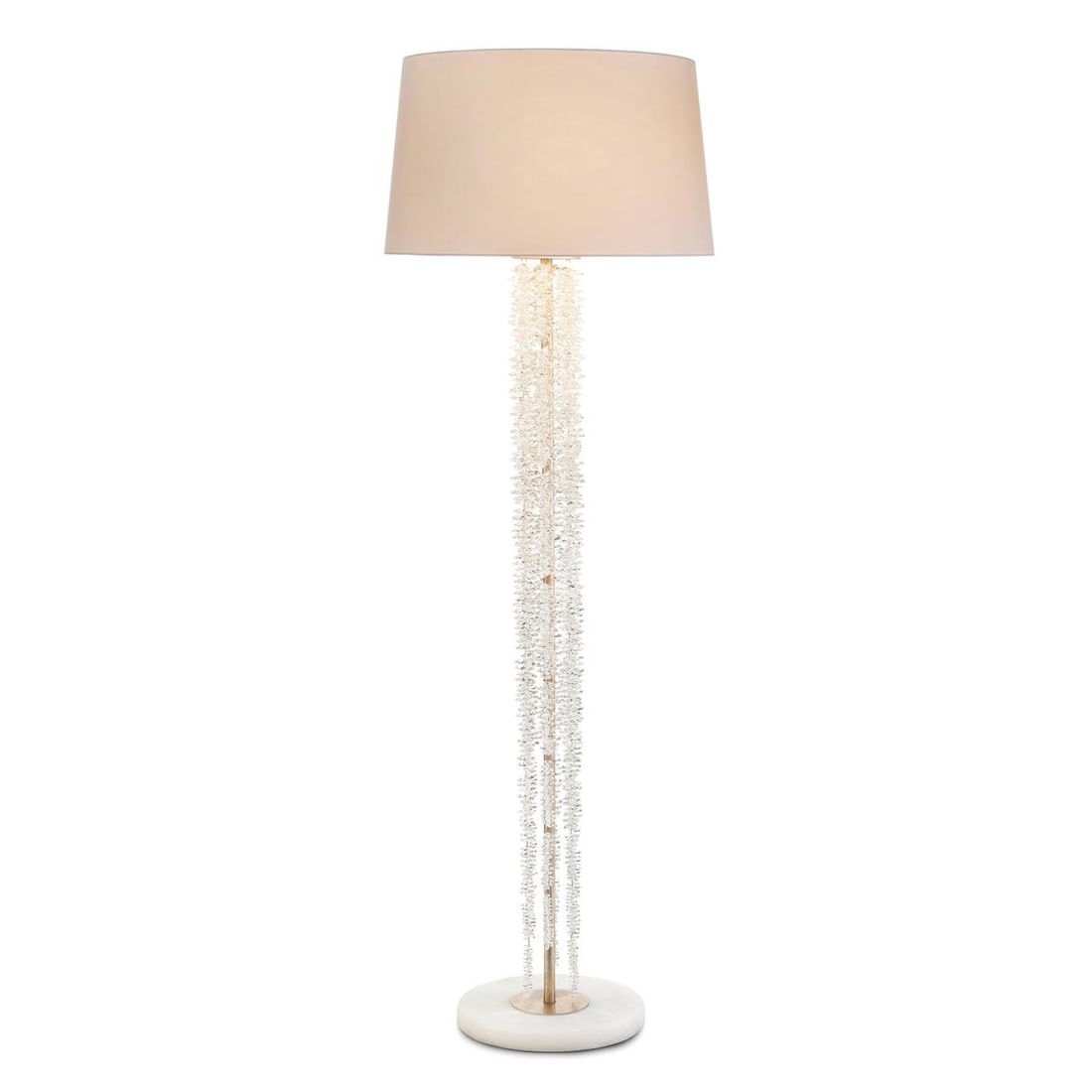 John-Richard Waterfall Crystal Floor Lamp Hollywood Regency Style: John-Richard Waterfall Crystal Floor Lamp Hollywood Regency Style Illuminate your space with this Elegant Crystal Floor Lamp featuring a luxurious silk shade, designed in a Hollywood Regency style. St