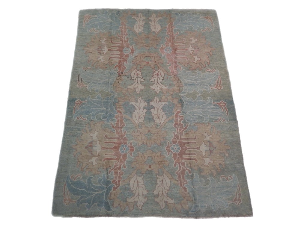 6.8 x 9.5 Bluish Grey Handwoven Oushak Area Rug from Turkey: 6.8 x 9.5 Bluish Grey Handwoven Oushak Area Rug from Turkey Free continental US Shipping Transform your living space with this stunning bluish-grey semi-antique Oushak rug, measuring 6' 8" x 9' 5". Ha