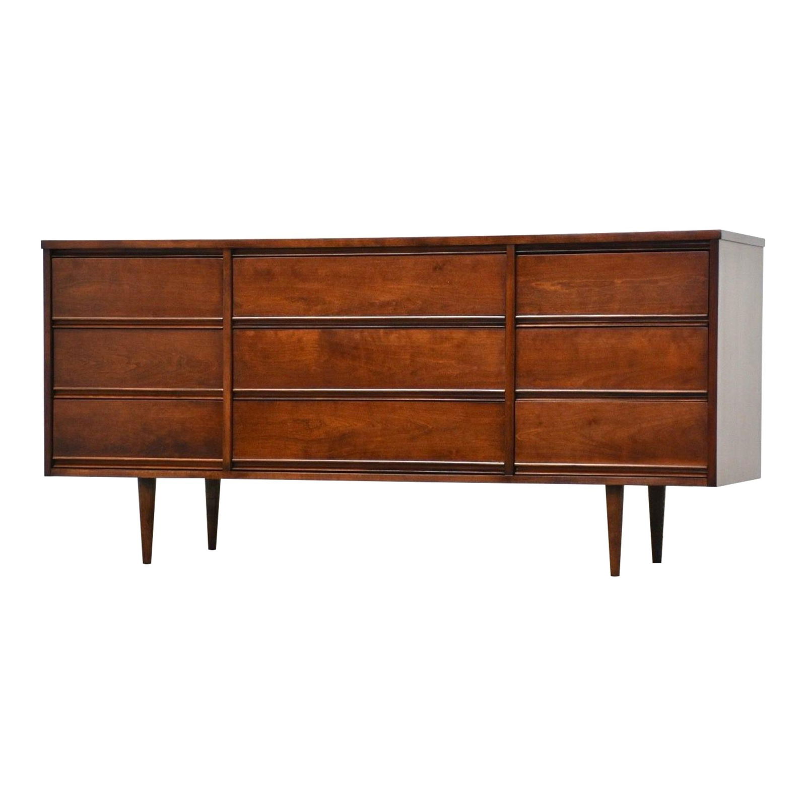 Mid Century Modern Cherry Dresser by Dixie 63.5" Wide (1 of 8)
