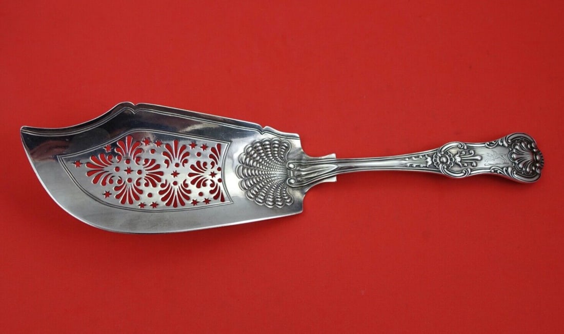 Victorian Sterling Silver Fish Server 1837 by Samuel Hayne & Dudley Cate 12 1/4 Inches (1 of 2)