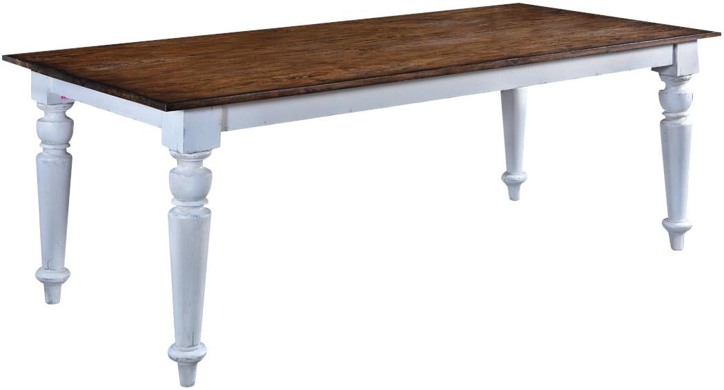 Rustic Mango Wood Farmhouse Dining Table with White Finish (1 of 3)