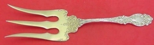 Wallace Lucerne Sterling Silver Toast Fork 7 3/8 Inch Gold Washed (1 of 1)
