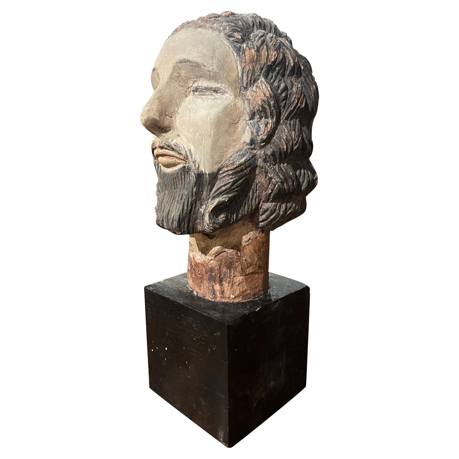 17th Century Spanish Hand-Carved Polychrome Bust of Christ: 17th Century Spanish Hand-Carved Polychrome Bust of Christ This exquisite 17th Century Spanish carved polychrome and painted bust of Christ is an exceptional piece of religious art that will enhance a