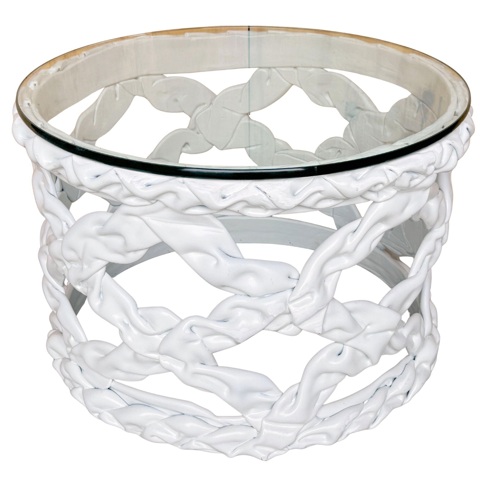 1970s Tony Duquette Style White Lacquered Resin Ribbon Table (1 of 7)