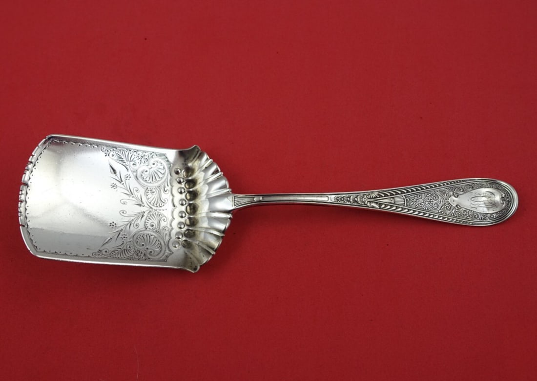Gorham Hindostanee Sterling Silver Waffle Server 8 3/4" Monogrammed (1 of 3)