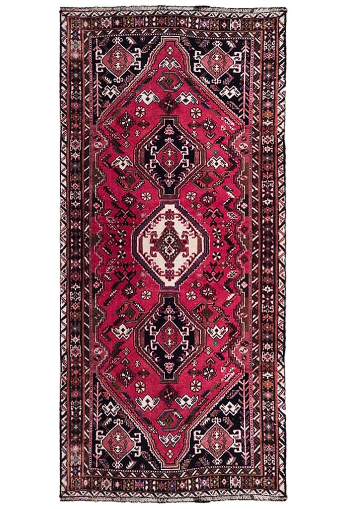 4' x 9' Red Semi-Antique Persian Hamadan Runner Handwoven Wool (1 of 6)
