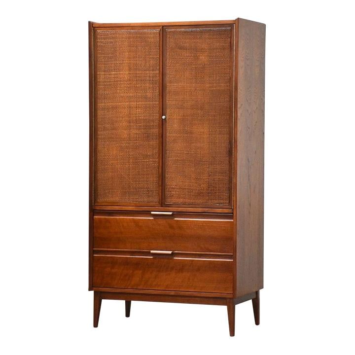 Mid Century Modern American of Martinsville Walnut Armoire Dresser (1 of 9)