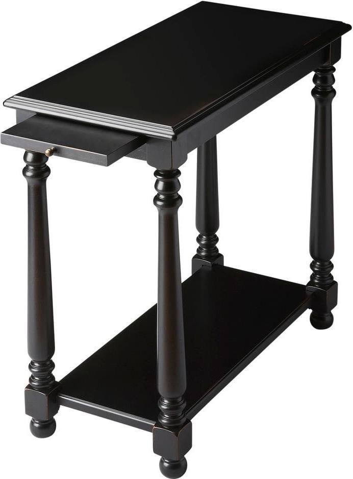 Butler Devane Transitional Side Table Black Licorice Finish: Butler Devane Transitional Side Table Black Licorice Finish Introducing the Elegant Devane Side Table, a perfect blend of sophistication and functionality. This transitional-style table features a sle
