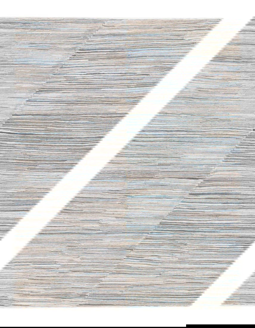 Blue Hand-Knotted Modern Kilim Wool Rug 4'1 x 5'2 (1 of 6)