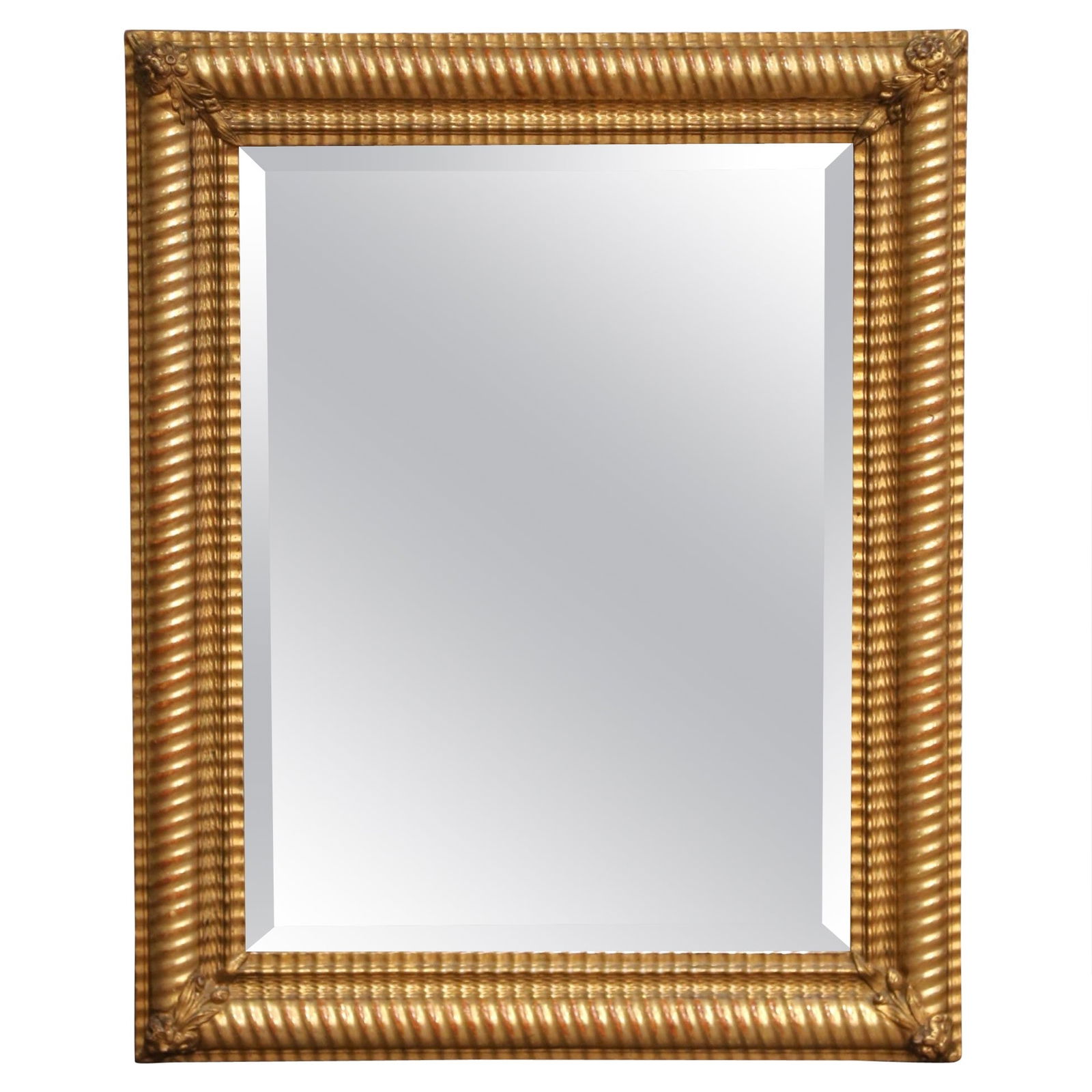 Circa 1920 Louis Philippe Giltwood Wall Mirror with Beveled Glass (1 of 7)