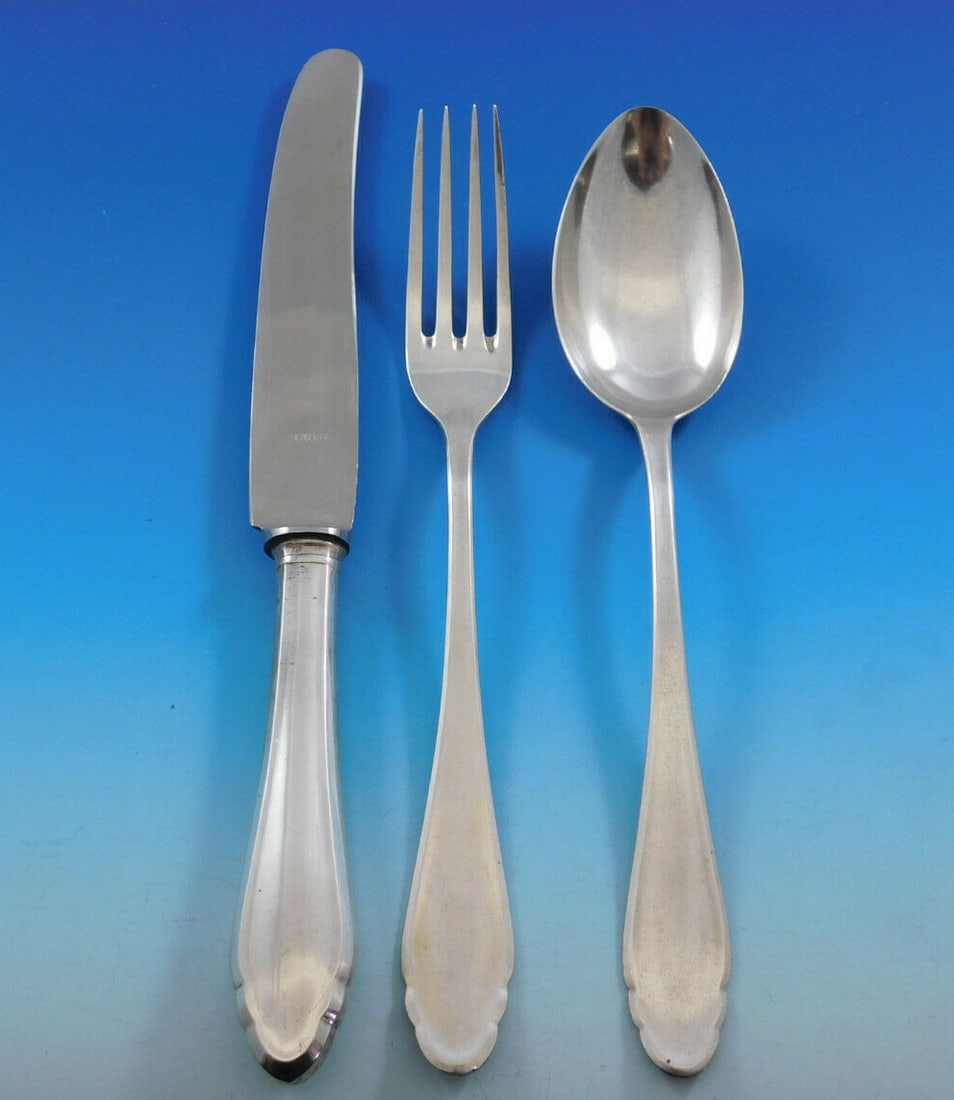 George Roth & Co. 800 Silver Flatware Set 17 Pieces with Wooden Liner (1 of 4)