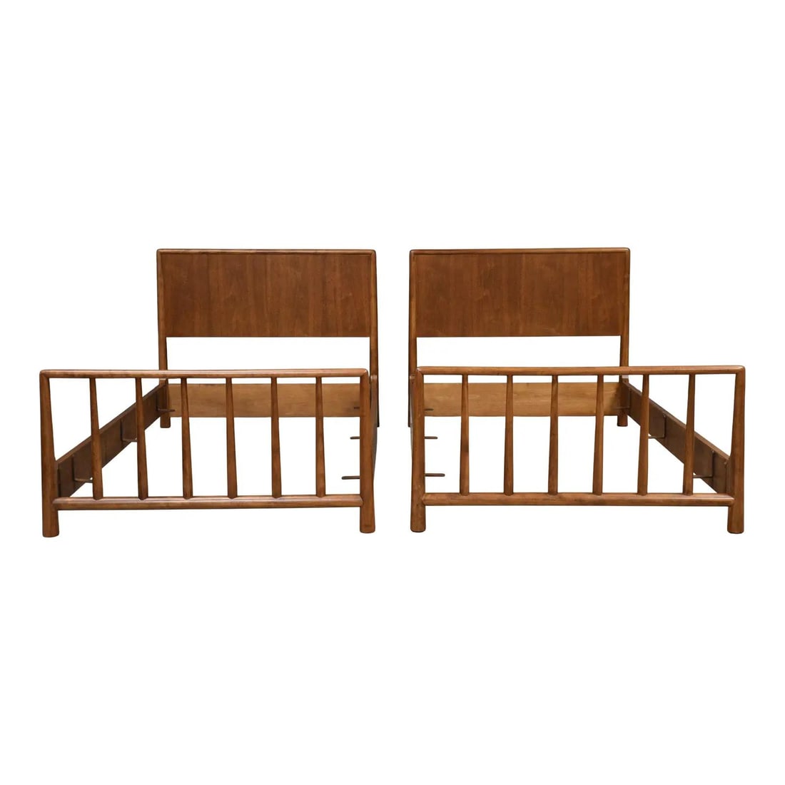 Pair of Walnut and Birch Twin Beds by T.H. Robsjohn Gibbings for Widdicomb (1 of 7)