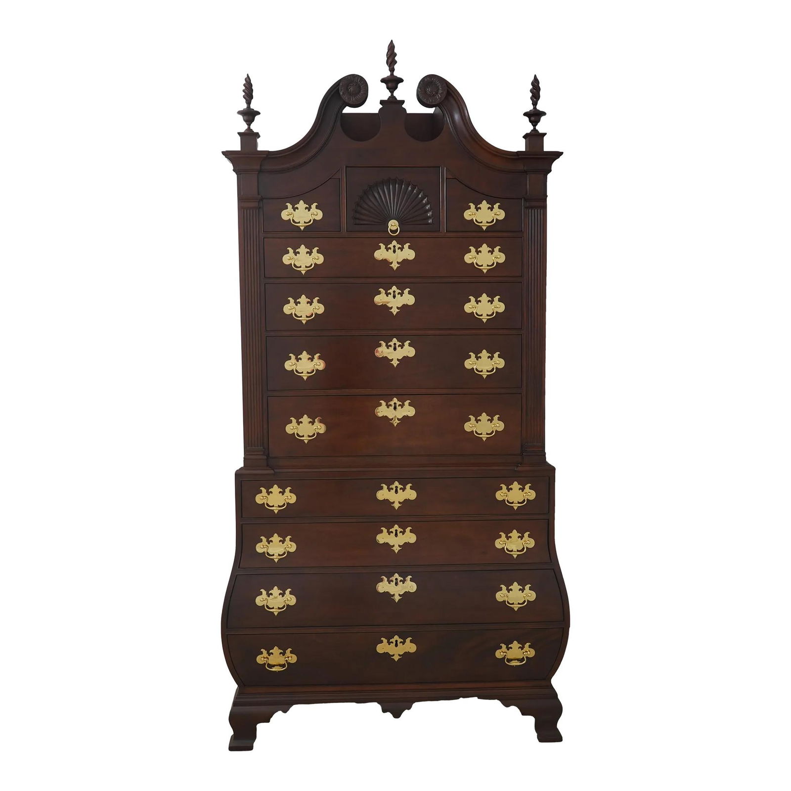 Stickley Colonial Williamsburg Mahogany High Chest 20 Years Old Chippendale Style: Stickley Colonial Williamsburg Mahogany High Chest 20 Years Old Chippendale Style This Stickley Colonial Williamsburg High Chest is a stunning piece that showcases the elegance of 18th-century design.