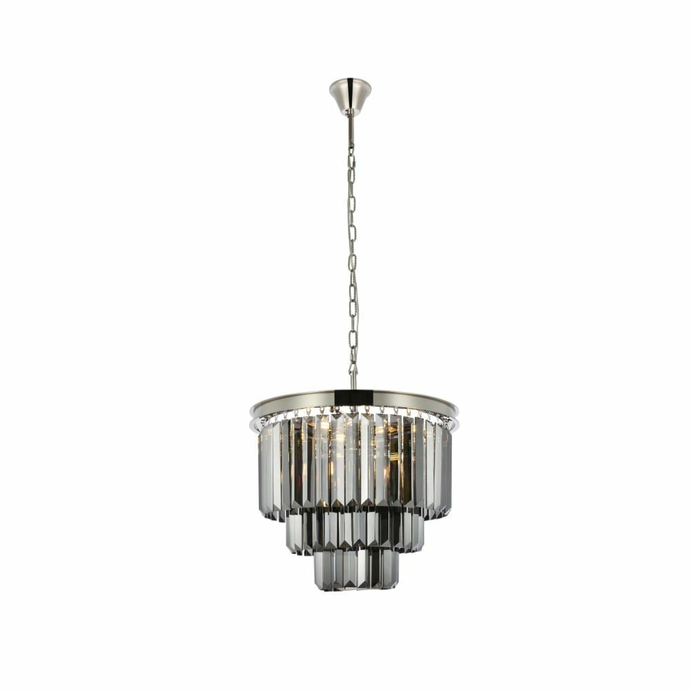 Sydney 9-Light Crystal Chandelier Polished Nickel 20 Inch Ceiling Fixture (1 of 9)