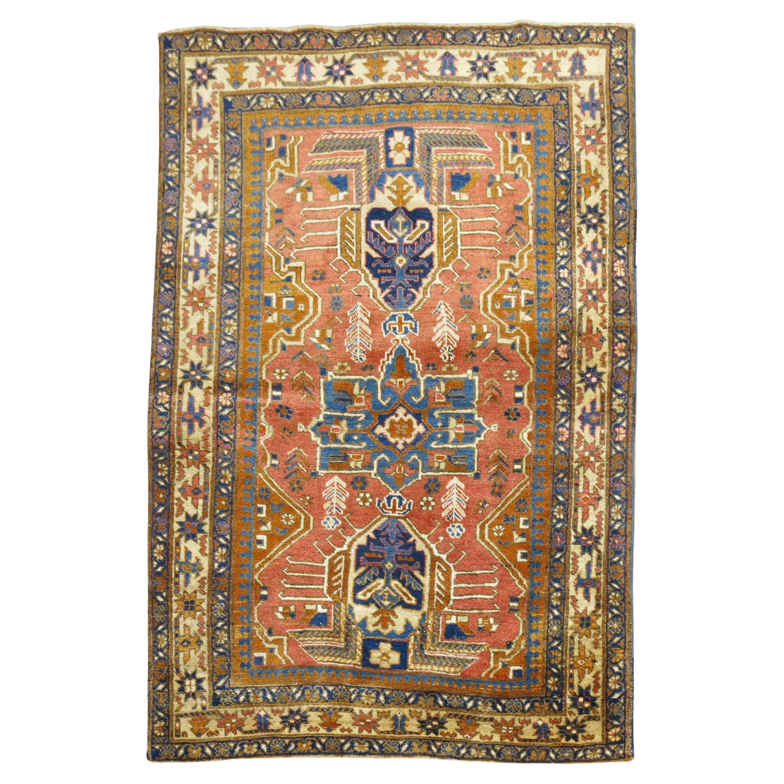 Zabihi Collection Vintage Persian Heriz Wool Scatter Rug 40 x 57 in (1 of 5)
