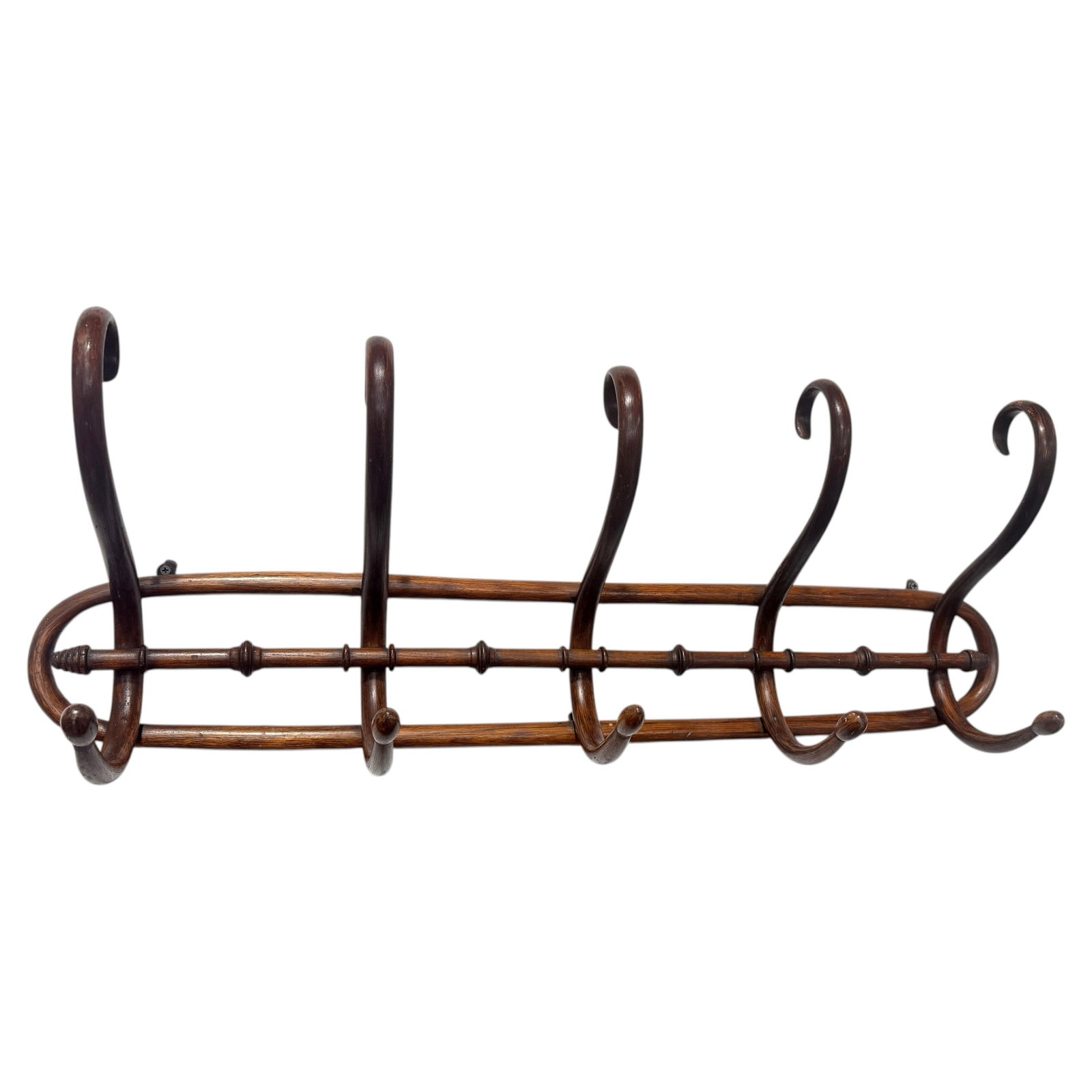 Thonet-Style French Bentwood Faux Bamboo Wall Coat Rack with Six Hooks (1 of 11)