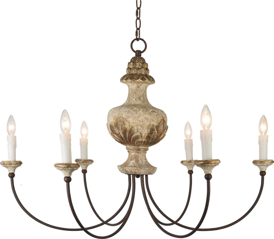 Galiana Vintage-Inspired Terracotta Bowl Chandelier 27H 38W 38D UL-Listed (1 of 1)