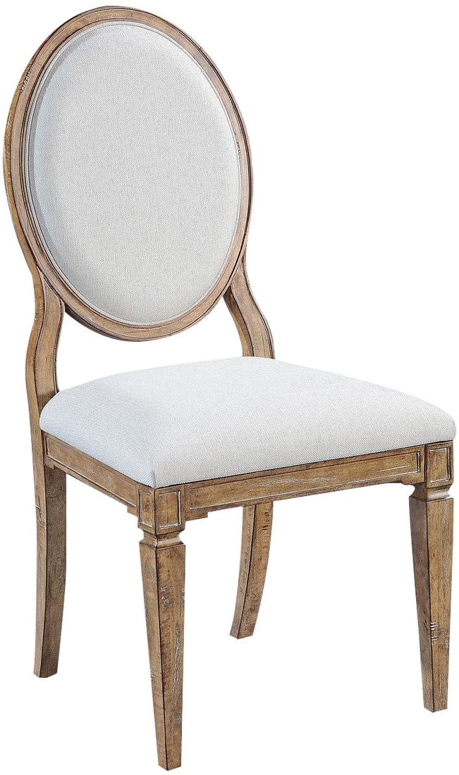 Ashford Armless Dining Chair Mahogany Beachwood Sandlinen French Country Style (1 of 1)