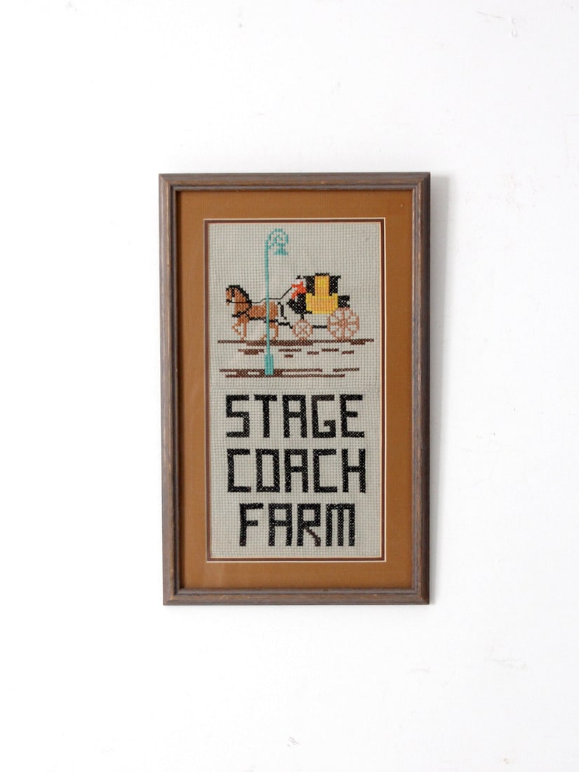 Vintage Handmade Cross Stitch Framed Wall Art 18 x 11 (1 of 7)