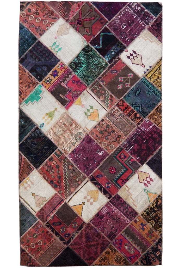 4'8" x 8'6" Multi Color Antique Persian Patchwork Area Rug (1 of 7)