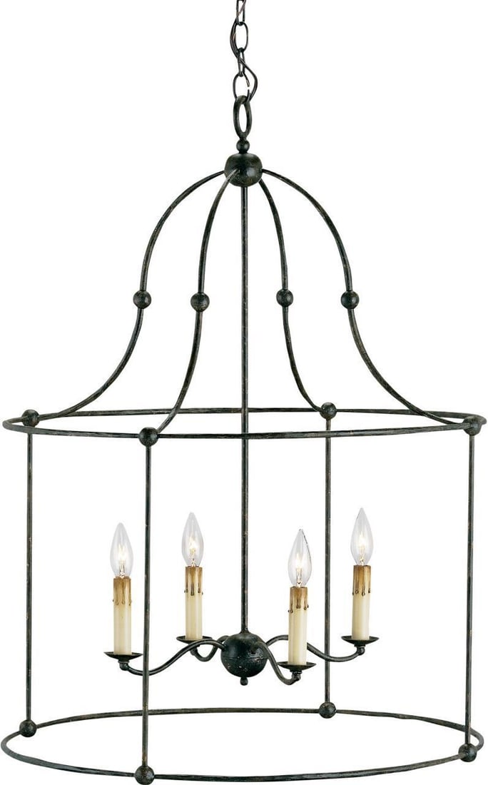 Currey Fitzjames Vintage Style Wrought Iron Lantern 33H 25W 25D (1 of 2)