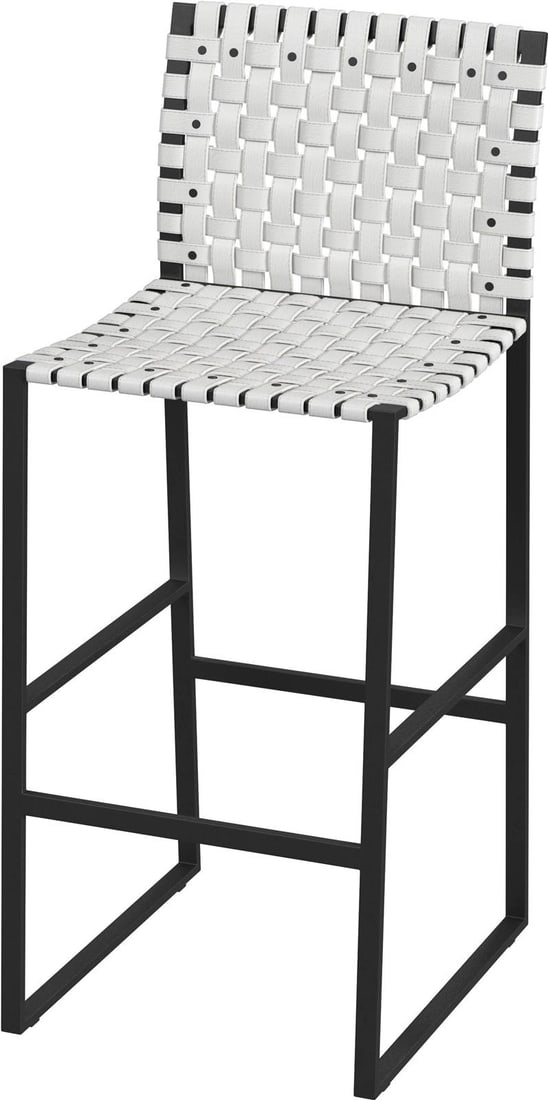 Butler Urban Collection White Teak Rattan Bar Stool 42H (1 of 7)