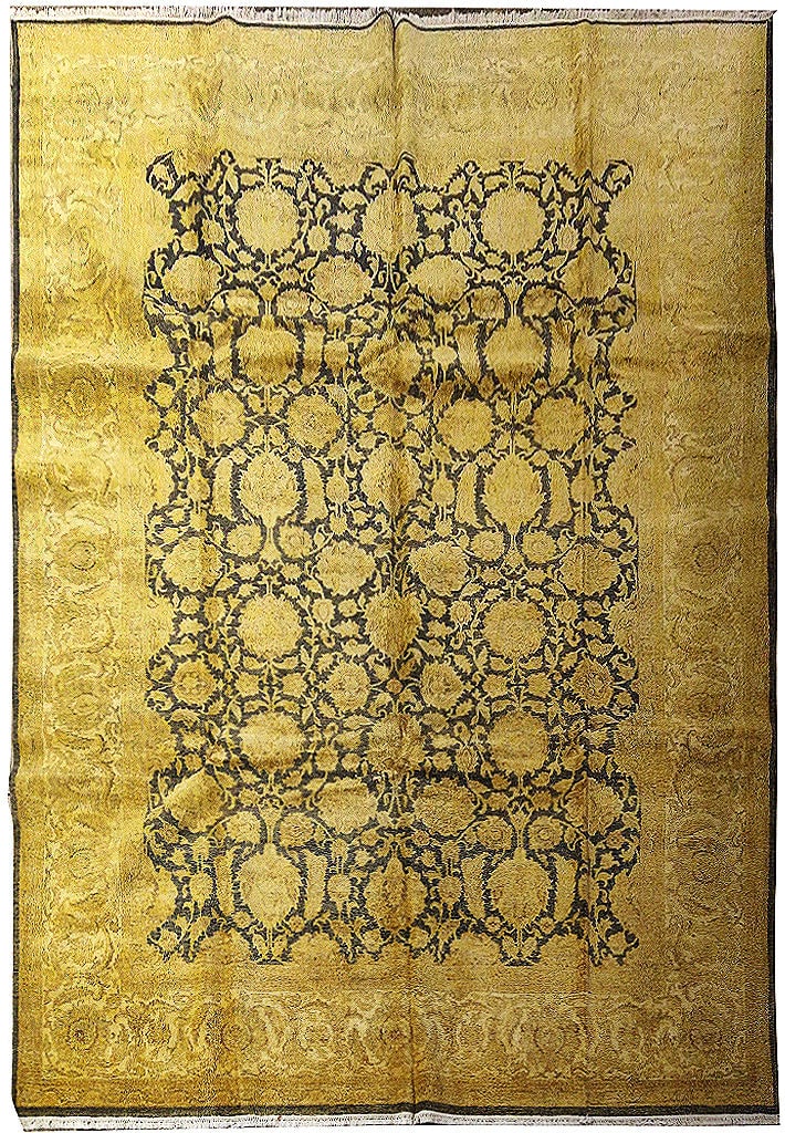 Handcrafted 10' x 14' Black Gold Jaipur Area Rug: Handcrafted 10' x 14' Black Gold Jaipur Area Rug Free continental US Shipping Enhance your living space with this exquisite Black and Gold Fine Quality Jaipur Rug, measuring 9.10 x 14.0 feet. Handcraf