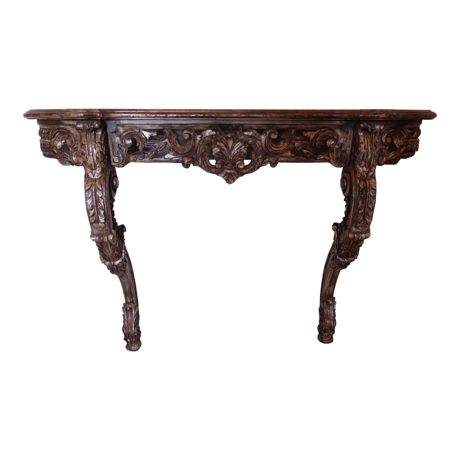 Elegant French Polychrome Console Table with Carved Details (1 of 9)