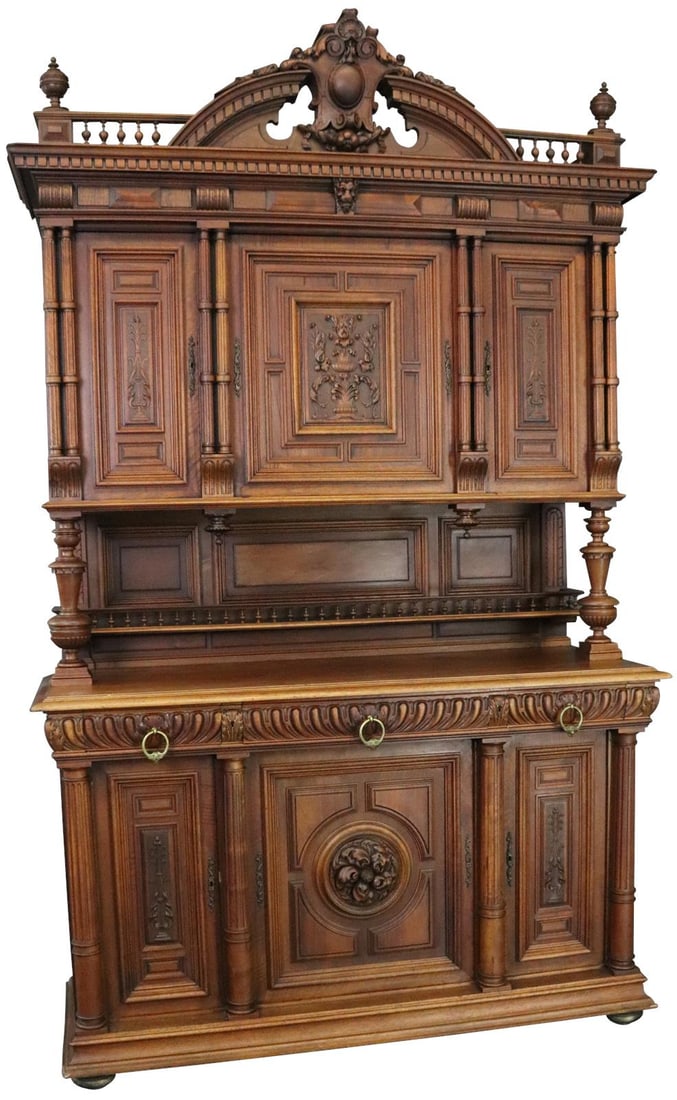 Classic 1900 Majestic Walnut French Buffet Renaissance Style (1 of 18)