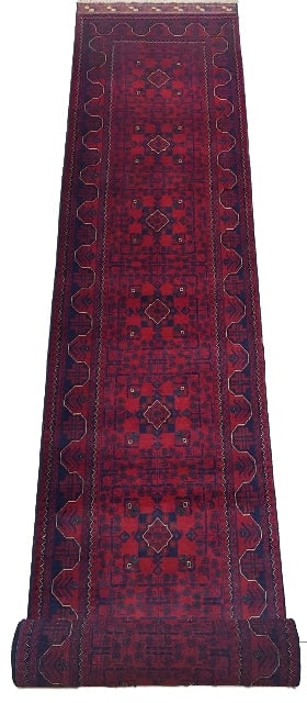 Vibrant 2.8 x 19.2 Orange Red Khal Momadi Runner Rug (1 of 6)