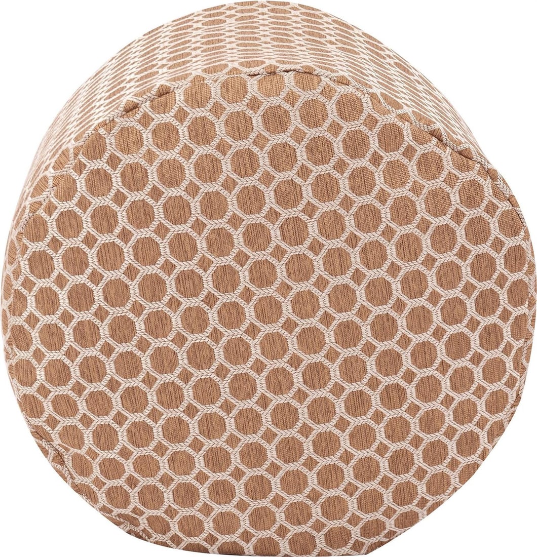 Howard Elliott Gold Pouf Ottoman Round Removable Cover 24H 22W 22D (1 of 4)