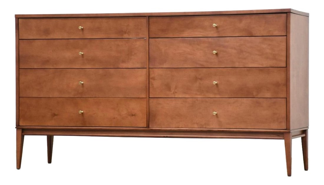 1960s Mid Century Modern Walnut Dresser with Brass Knobs (1 of 9)